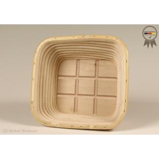Gärkorb Peddigrohr, 1 kg, quadratisch, kariert