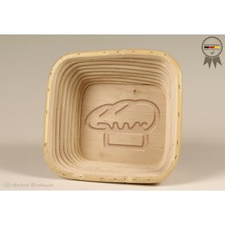 Gärkorb Peddigrohr, 1 kg, quadratisch, "Mütze"