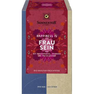 Frau sein Tee Happiness is